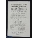 Island Of Jersey 1863 - 4 page Opera and Concert Programme for a musical recital at Queens