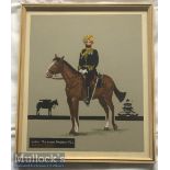 India Military - original c1920s watercolour painting of a decorated Sikh Subadar major of the