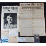 WWI - WWII Era European Military Italy Germany Ephemera, to include 1911 death of Antonio