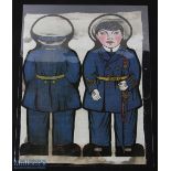 "A Naval Captain" Children's uncut front and back for large Rag Doll 1916 - Multicoloured printing