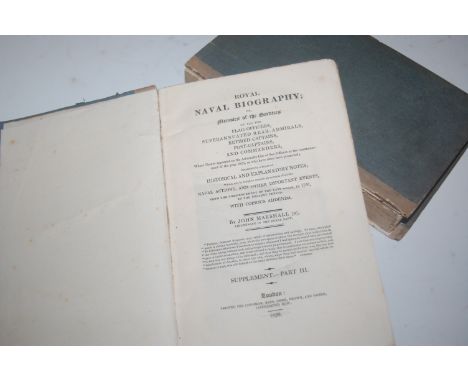 MARSHALL John, Royal Naval Biography..., London 1823-1832, first ten volumes (of 12), 8vo original paper on boards, some boar