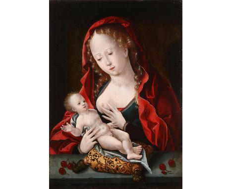 Antwerpener Maler des frühen 16. Jahrhunderts aus dem Kreis des Joos van Cleve (um 1485 - um 1540)DIE MADONNA MIT DEM KIND, U