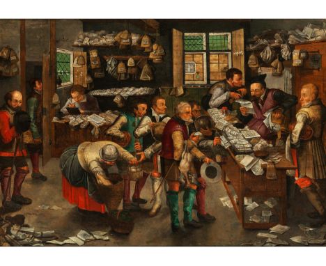Pieter Brueghel d. J., um 1564 Brüssel – 1637/38 AntwerpenDER BAUERNADVOKAT Öl auf Holz, auf Leinwand übertragen. 74,5 x 104,