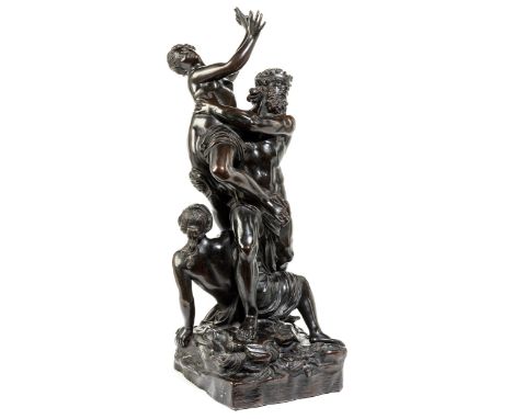 Entführung der ProserpinaHöhe: 59 cm. Frankreich, 19. Jahrhundert.Bronze, gegossen, ziseliert und brüniert. Auf nahezu quadra