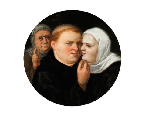 Pieter Brueghel d.J., um 1564 Brüssel – 1637/38 AntwerpenMARTIN LUTHER UND KATHARINA VON BORA Öl auf Eichenholz, im Rund. Dur