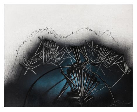 Emilio Scanavino, 1922 Genua – 1986 Mailand LA MONTAGNA, 1983Öl auf Leinwand. Auf Platte aufgezogen.65 x 81 cm. Rechts unten 