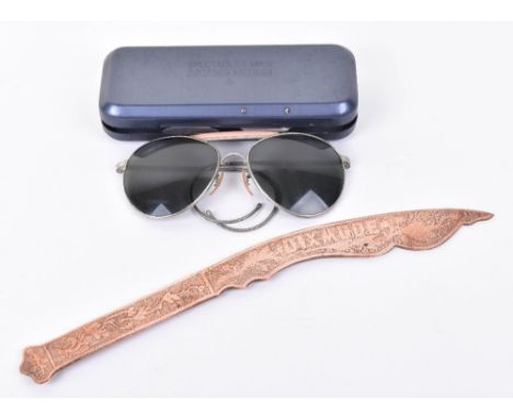 Royal Air Force Aviators Sun Glasses, with original frame and lenses, housed in original storage case, stamped “SPECTACLES MK