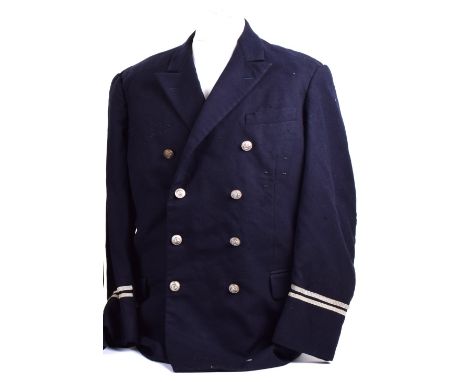 WW2 German Naval (Kriegsmarine) Administration Officers Tunic, of blue cloth with frosted silver Third Reich period anchor bu