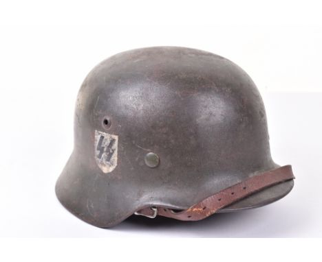 WW2 German Waffen-SS Double Decal Steel Combat Helmet, good example of an original WW2 German steel helmet complete with the 