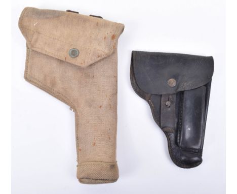 German Mauser Pistol Holster, for a 7.65mm example, no stamps or dates but looks WW2 vintage. Accompanied by a British webbin