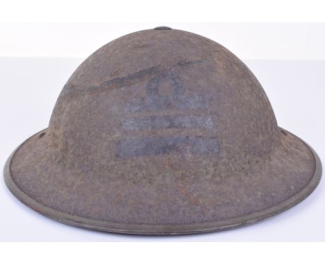 Royal Navy Commanders Steel Combat Helmet, good untouched example of a British steel combat helmet with painted rank insignia