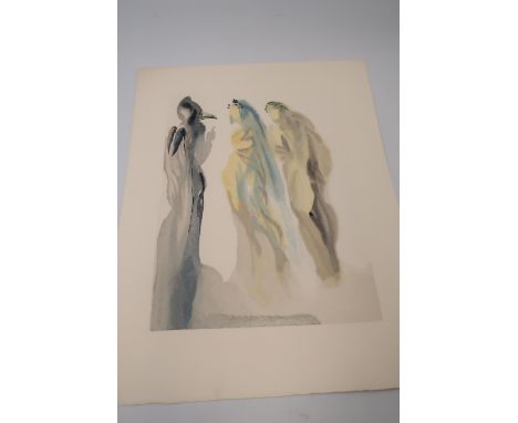 Salvador Dali - Print, unframed - The Constellation of Blessed Spirits Paradise - 17cm x 24cm - unsigned