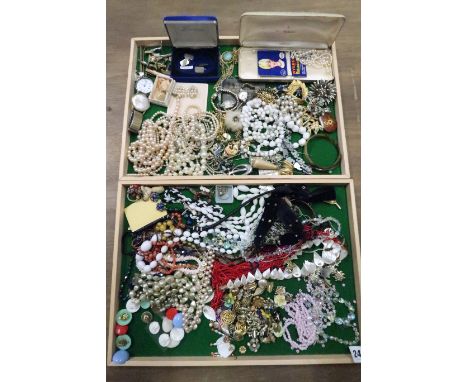 A large quantity of costume jewellery including bracelets, bangles, earrings, simulated pearl necklaces etc