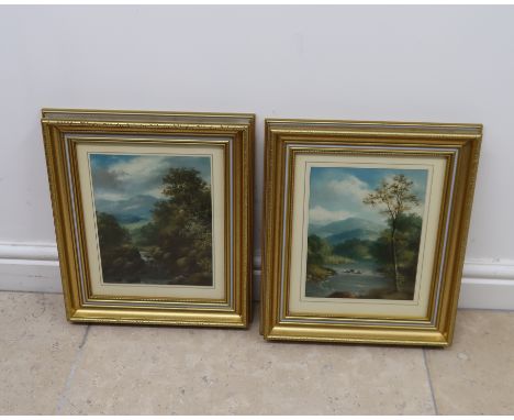 R. Marshall (19th/20th Century): a pair of oil on panel paintings of mountainous landscapes, likely Scottish, each signed, 24