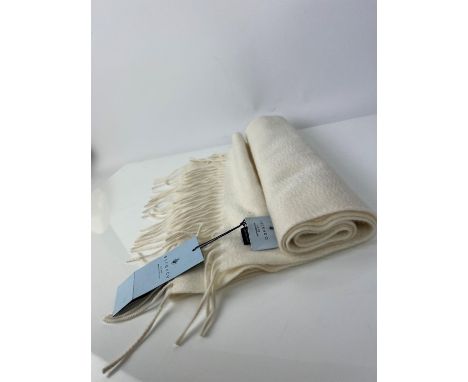 BEGG & Co 100% fine cashmere cream coloured pashmina type scarf. RRP £400. Brand new with tag. (Possible light marks from sto