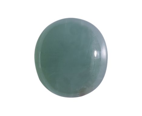 A LARGE UNMOUNTED CAT'S EYE AQUAMARINE
Featuring an oval cabochon cat's eye aquamarine weighing approximately 34.0 Cts. Accom