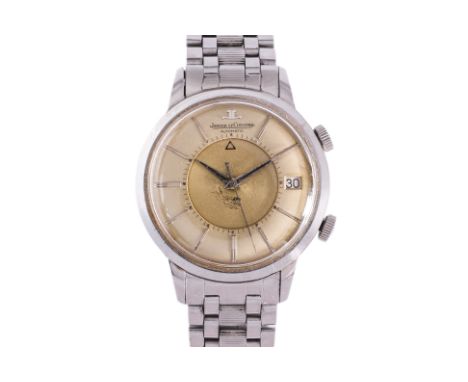 A JAEGER LE COULTRE MEMOVEX AUTOMATIC ALARM STAINLESS STEEL BRACELET WATCH Likely Ref. E855, No.865190, circa 1960/70s,  Stai