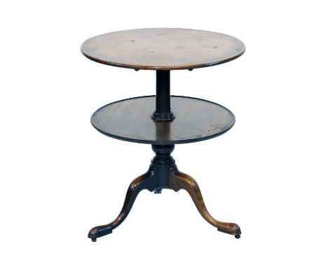 Antique mahogany two tier dumb waiter converted from a tripod table   Condition: 