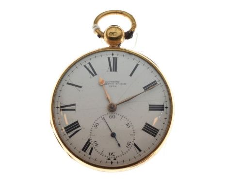 Edward VII 18ct gold cased key wind pocket watch by Ganthony of London, the 49mm white enamel dial with Roman numerals and su