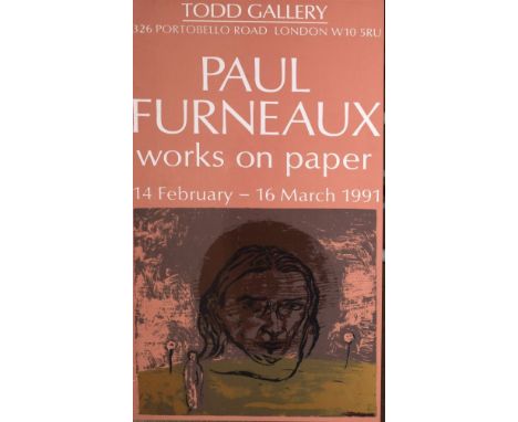 Poster print for the Paul Furneaux Exhibition at the Todd Gallery 1991, 86cm x 48cm, framed and glazed   Condition: 