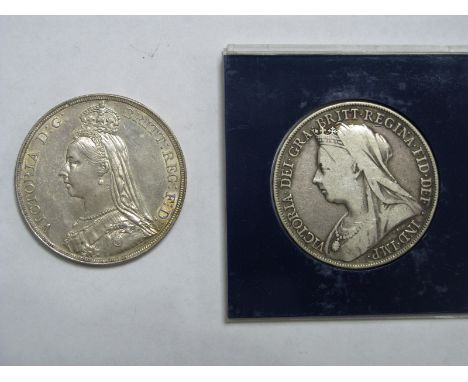 British Victoria Crown 1892, in very fine condition, nice old collection tone, 1899 in near fine with nice clear portrait, pl