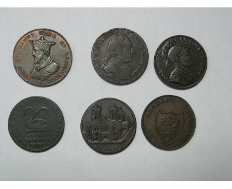 British Tokens 1791 Leeds (Very Fine) Glasgow, Mail Coach Office, 1795 for general convenience, John Wilkinson  1795, York Mi