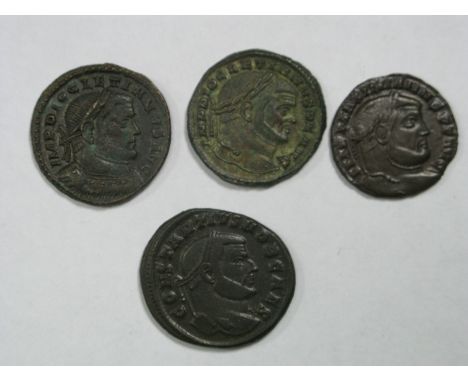 Roman Bronze Coins Follis of Diocletian Gunio Populi Romani, in near very fine condition Moneta, N/R very fine Constantius in