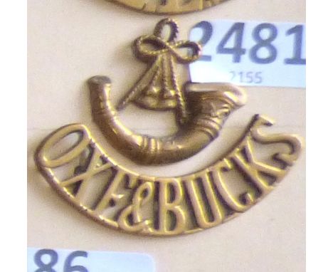 British Shoulder Titles-The Oxfordshire + Buckinghamshire (Light Infantry - Bugle/Oxford + Bucks (W1177)