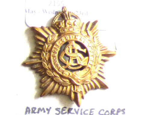 British Corps -Army Service Corps - Brass KC(1908-1919)                           