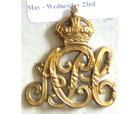 British Corps -Army Pay Corps - Brass KC(Pre 1920)                                                