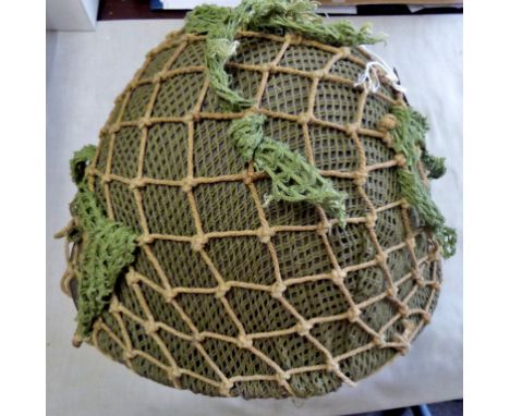 British WWII MKIII 'Turtle' helmet, with camo netting cover 