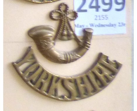British Shoulder Titles-The King's Own Yorkshire Light Infantry - Bugle/Yorkshire (W1257)