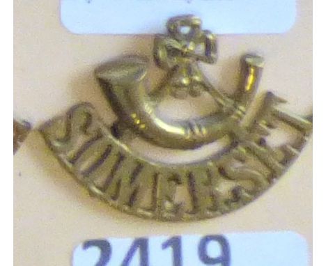 British Shoulder Titles-Somerset Light Infantry (Prince Albert's) Bugle/Somerset (Westlake 874)