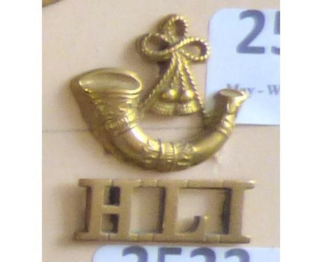 British Shoulder Titles-The Highland Light Infantry (City of Glasgow Regiment) -Bugle/HL1, (W1354)