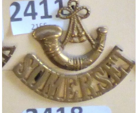 British Shoulder Titles-Somerset Light Infantry (Prince Albert's), Bugle/Somerset (Westlake 872)