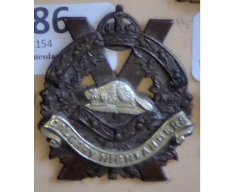 Canada - The Galgary Highlanders Regiment Cap badge - Bi-Metal, Bronze