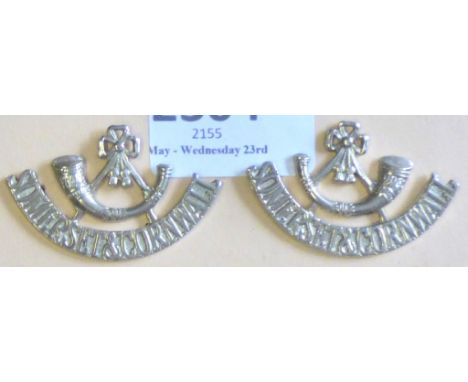 Somerset + Cornwall Light Infantry - Bugle/Somerset + Cornwall - w/m, 1959-1963-Facing pair