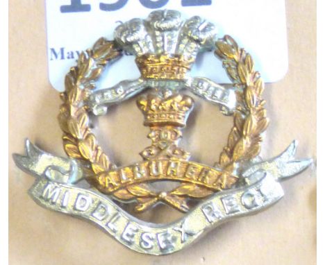 Middlesex Regiment - Bi-Metal-Gilt and w/m                                                         