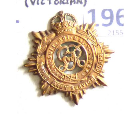 British Corps -Royal Army Service Corps - Gilt Brass KC (KGV1)                          