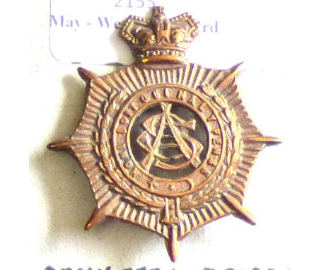 British Corps -Army Service Corps - Brass Victorian Crown                               