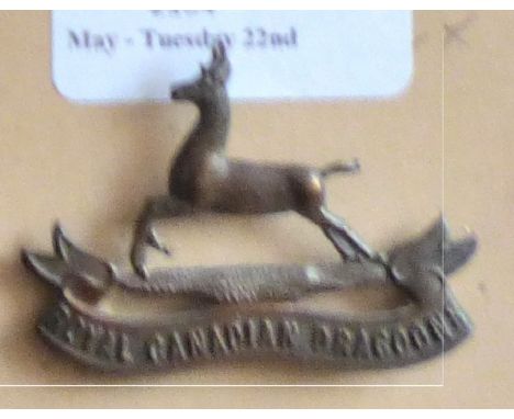 Canada - Royal Canadian Dragoons Officers Cap Badge - Bronze