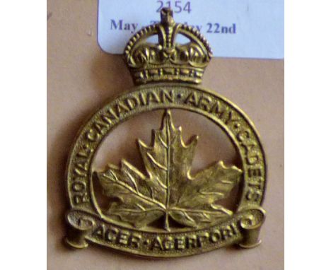 Canada - Royal Canadian Army Cadets Cap Badge - Brass KC