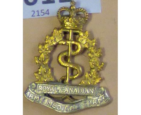 Canada - Royal Canadian Army Medial Corps Cap badge - Bi-Metal QC