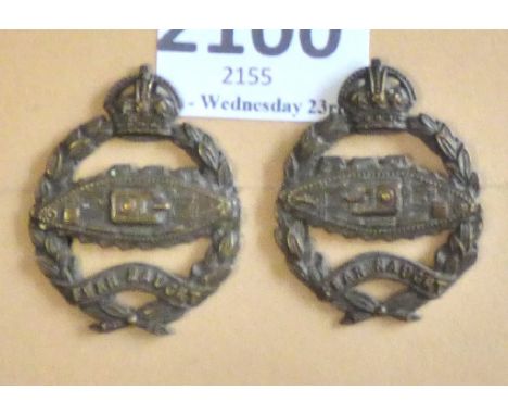  Royal Tank Corps -KC-Bronze Officers Pair                                                               