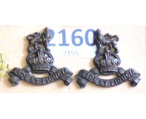 Corps Collar Badge Pair-Royal Army Pay Corps-KC,Bronze - Pair