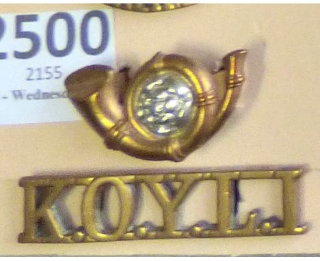 British Shoulder Titles-The King's Own Yorkshire Light Infantry - Bugle/K.O.Y.L1(W1258)