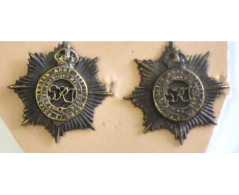 Indian Army Service Corps, KC Blackened Brass Collar badge Pair