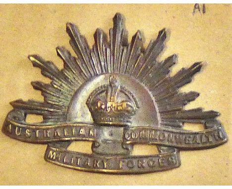 Australian Commonwealth Military Forces Cap Badge - Bronze copper KC