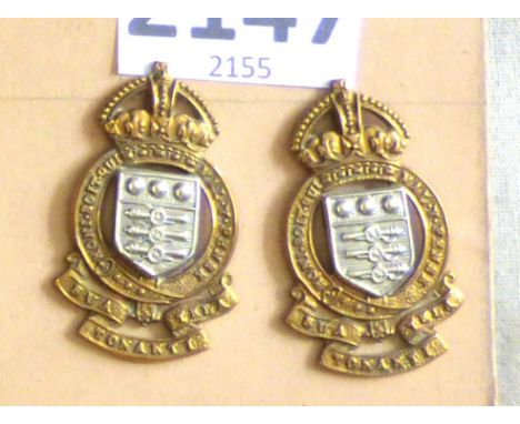 Corps Collar Badge Pair-Royal Army Ordnance -KC, Silver and Gilt (Post 1949)