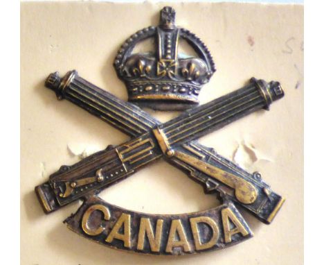 Canada - Canadian Machine Gun Corps Officers Cap Badge - CEF - Bronze, KC